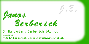 janos berberich business card